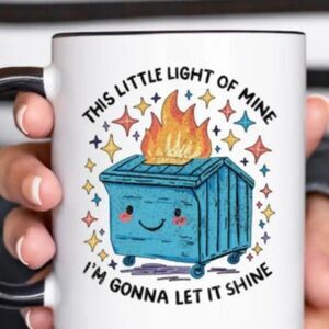 THIS LITTLE LIGHT I'M GOING TO LET IT SHINE MUG with Colorful Design NEW